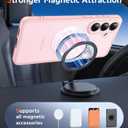 FNTCASE for Samsung Galaxy S26 Case: Magnetic Matte Phone Cases with Screen Protector Drop Proof Compatible with Magsafe Slim Rugged Shockproof Protective Translucent Cell Cover (C-Frosted Pink)