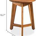 Round Side Table  Solid Acacia Wood End Table for Living Room or Bedroom  Natural Wood Finish, Compact Nightstand or Accent Table for Sofas & Beds (13x16x13 Inches)