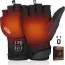 Heated Gloves for Men Women  2 in 1 Full & Half Finger Design, Rechargeable Electric Heated Gloves with Touchscreen, Gifts for Christmas, Winter Hand Warmer for Work, Game, Cycling, Skiing, Medium