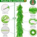 12FT2 * 6FT Artificial Norfolk Pine Garland, 2025 Lime Green Christmas Garland Realistic Touch for Mantel Table Fireplace Staircase Door Indoor Outdoor Christmas Decorations