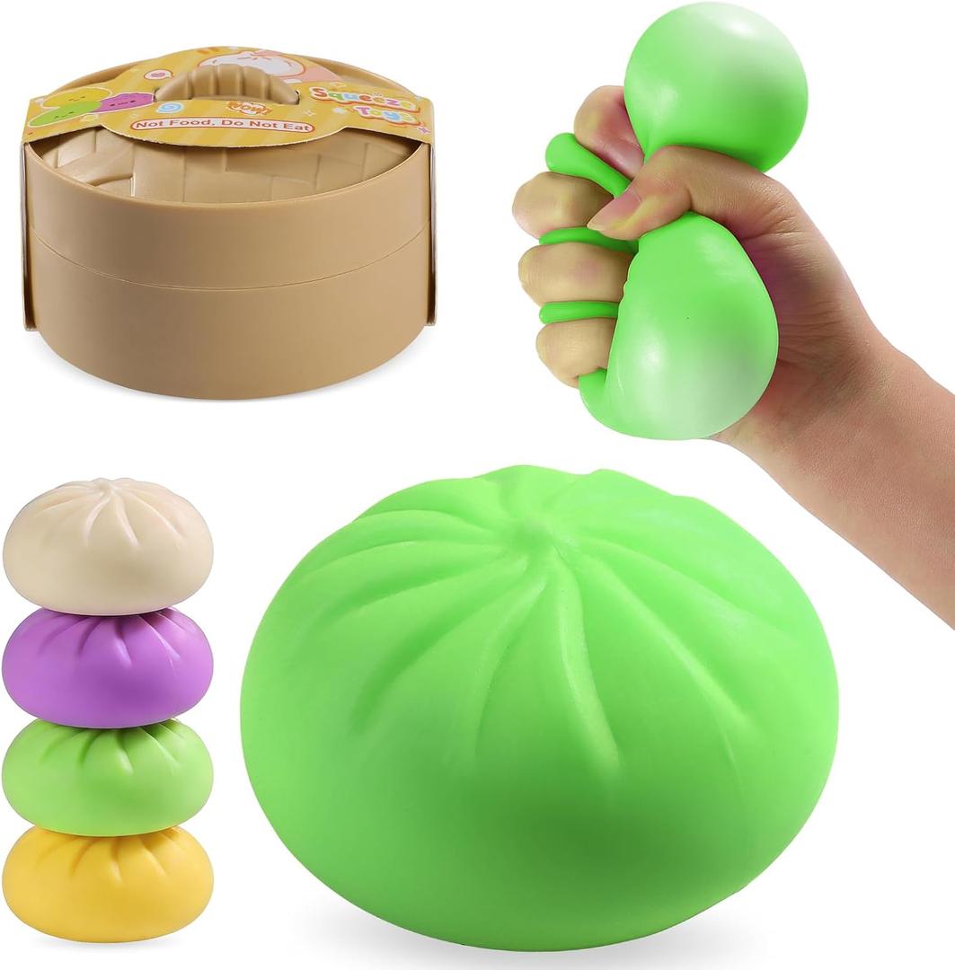 Dumpling Squishy Mystery Box, Dumplings Squeeze Stress Balls for Kids & Adults, Sensory Fidget Toys for Anxiety Relief, Crazy Fun Squishy Dumpling Ideal Gift for Boys,Girls,Teens(Green)