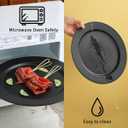 Berglander Black Plastic Plates Set of 8 Pieces 10", Reusable Flat Dinner Plates, Salad Plates, Pasta Bowls, Dishes Set Easy to Carry for Home, Garden, Picnic, Camping, Outdoor