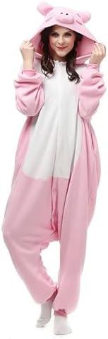 Mcaifdbxsm Adult Animal Onesie Pajamas Halloween Cosplay Costume Sleepwear for Women and Men, M