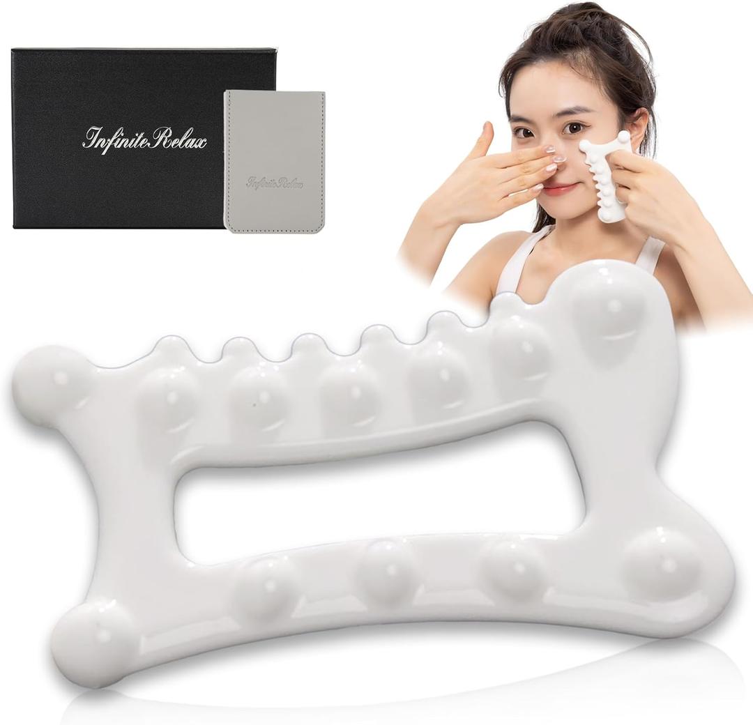 Advanced Ceramic Gua Sha Facial Tool, Skin Care for Women Men, Face Body Guasha Massage Tool Gift for Mom (Facial Massager)