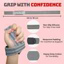 Teun Teun Glitter Weight Lifting Wrist Straps  24-Inch Cotton Gym Straps with Neoprene Padding for Deadlifts, Powerlifting, and Strength Training (Grey)