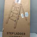 Taranta 3 Step Ladder,Aluminum Lightweight Folding 3 Step Stool with Anti-Slip Wide Pedal, 330lbs Capacity Step Ladder for Household,Kitchen,Office - Woodgrain