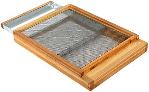 Honey Lake Langstroth Bee Hive Metal Screened Bottom Board Dipped in 100% Beeswax with Entrance Reducer, Screen Bottom Board for 10 Frame Beehive, Beehive Separated Board Beekeeping Supplies