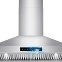 48 inch Range Hood Wall Mount, 1500 CFM with 4-Speed Gesture Sensing & Touch Control, Stainless Steel Ducted Kitchen Stove Vent Hoods with 4 LED Lights, Time Setting, Dishwasher-Safe Baffle Filters