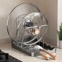 Pot lid Holder And Spoon Rest, 2 Layers Lid And Spoon Rest Pot Lid Organizer With Drip Tray, Multifunctional Utensils Pan Pot Cover Lid Rack Shelf for Pot Lids, Spatulas, Spoons (Black)