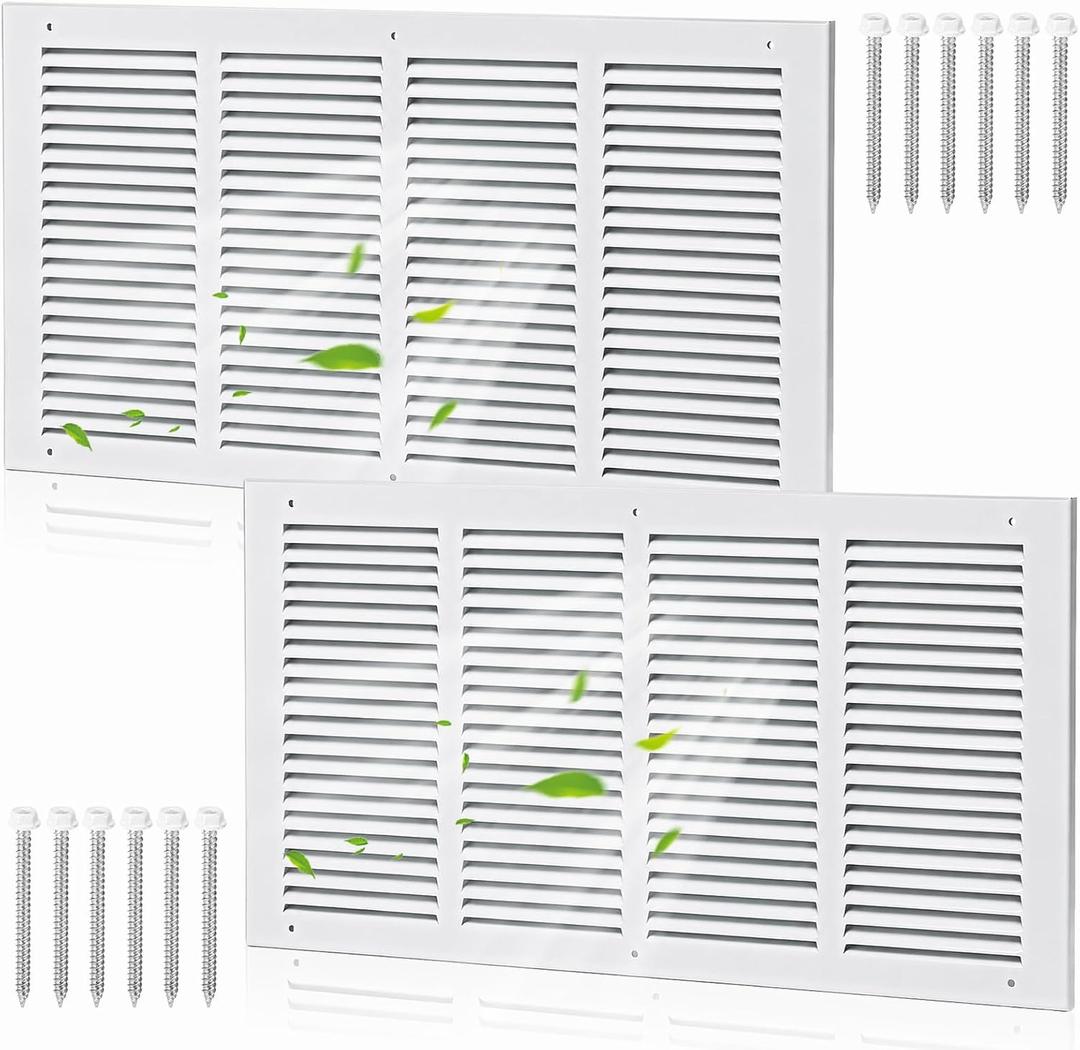 White 2 Pack Ceiling Vent Cover for Wall, Duct Opening Vent,24x12 Inch