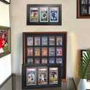 3-Slot Wooden Graded Card Display Case, Wall-Mount & Tabletop Frame for Sports & TCG Cards, Compatible with PSA, CGC, TAG Slabbed Holders