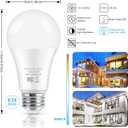 LED Light Bulbs, 100 Watt Equivalent A19, 13W 5000K Daylight White 1500 Lumens Non-Dimmable Bright E26 Edison Medium Screw Bulbs for Home Bedroom Kitchen Living Room Office Lamp, 4-Pack