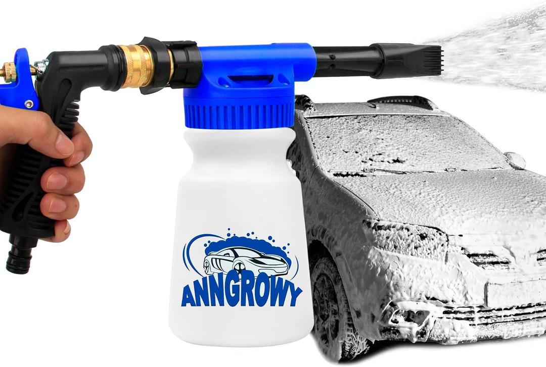anngrowy Car Wash Foam Gun Foam Cannon Garden Hose Spray Foam Gun Soap Car Wash Foam Cannon Blaster for Hose Car Washing Soap Gun Adjustable Foaming Car Wash Sprayer Quick Connector to Any Garden Hose