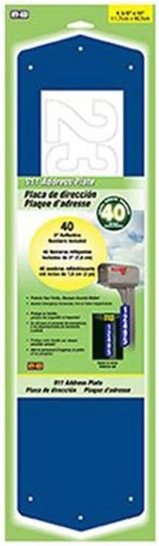 Hy-Ko Products 911B 911 Address Plate 6" x 18" (3" Numbers) Blue