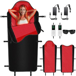 Full Body Red Light Therapy Mat - Serzase Upgraded Dual Wavelength 660nm+850nm Infrared LED Blanket with 2704 LED for Pain Relief, Muscle Recovery & Skin Health at Home (74.8x35.4in)