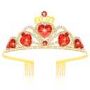 TOBATOBA Queen of Hearts Crown Red Tiara Red Descendants Costume Queen of Hearts Costume Women Girls Dress Accessories for Halloween Cosplay Prom Party