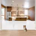 85 Inch Wide Baby Gate for Wide Openings Indoor Retractable Baby Gates Outdoor Retractable Dog Gate Mesh Gates for Kids or Pets Long Pet Gate for Doorways Long Dog Gate for Stairs, Porches, White