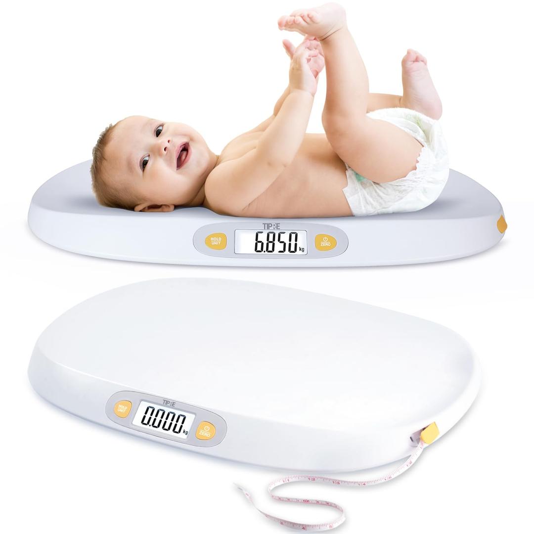 Baby Scale for Weighing, 55 lb/0.01 lb Digital Infant Scale for Weighted Feeds with Height Measuring Tape Weight Comparison Hold Function, Pet Scale for Cats/Dogs, LCD Display, Large Platform Baby Scale for Weighing, 55 lb/0.01 lb Digital Infant Scale for Weighted Feeds with Height Measuring Tape Weight Comparison Hold Function, Pet Scale for Cats/Dogs, LCD Display, Large Platform
