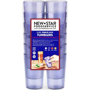 New Star Foodservice Restaurant-Grade Polycarbonate Beverage Tumblers, 5 oz, Blue, Set of 12