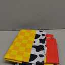 4 Pcs Cartoon Table Runner Cartoon Birthday Party Supplies Cow Pattern Printed Check Table Decor Tablecloth Party Supplies,13 x 72 in (Classic)