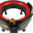 Addi Express King Size Knitting Machine, 46 Needle Round Loom with Row Counter and Hand Crank, Black, 17.7 Inch Flat Panel Width