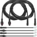 PATIKIL 9.84Ft 4 Pin Extension Cable Wire, 2 Set 22AWG Waterproof IP67 Extension Cord with 7.87" Male Female Connector kit for Boat Car Truck Indoor/Outdoor Solar LED Strip Light, Black