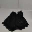 WDIRARA Women's 2023 Satin Teddy Lingerie Lace Deep V Backless Sleeveless Romper Sleepwear (Large, Black)