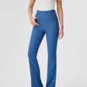 AFITNE Womens High Waisted Stretchy Pull On Flare Jeans Trendy Fashion Cute Bootcut Denim Like Jeggings (Blue, S)