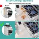 2PCS Stove Gap Covers Stainless Steel Stove Gap Filler,13.8'' to 27.5'' Adjustable Length,Oven Stove Side Gap Guards Between Stove top and Counter for Kitchen,Range Trim Kit,Heat Resistant,Silver