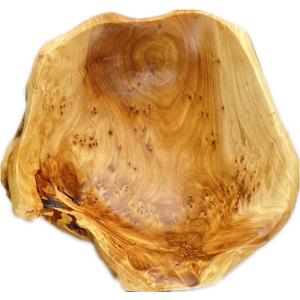 Wooden Bowl for Decor, Natural Shape Solid Wood Carved Fruit Bowl, Decorative Wooden Bowl for Table Centerpiece Office Home Decor, Multipurpose Candy Keys Serving Bowls (Small 8"-10")
