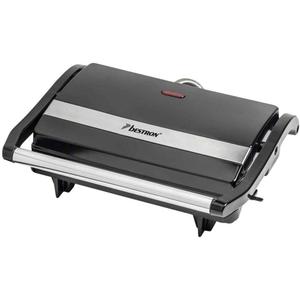 Bestron Sandwich maker, panini contact grill with non-stick coating, 750W, black