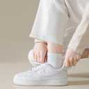 MAGIARTE Womens Mini Crew Ankle Socks Athletic Casual Cotton Socks for Women (White, L)