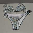 BIKINX Womens Swimsuits Sexy Thong Micro Bikini Ditsy Floral Two Piece Sets Bathing Suit Color Block Bandeau Swim Top M