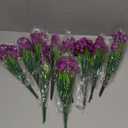 Satefello 10 Bundles Artificial Flowers for Outdoors, UV Resistant Fake Realistic Flowers with Plastic Plants Spring Decor, Faux Silk Flowers for Outside Window Box Front Porch Planter Decor-Purple