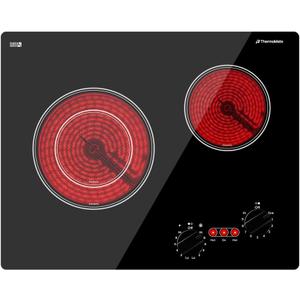 Apartment Electric Cooktop, ThermoMate 21 Inch Built-in Radiant Electric Stove Top, 3700W Ceramic Stove Top with 2 Burners, UL Certified, Knob Control, 240V