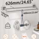 Alise Bath Double Towel Bars Towel Racks for Bathroom,Wall Mount Towel Holder Heavy Duty SUS304 Stainless Steel Towel Hanger Towel Rail,Brushed Nickel,24 Inch