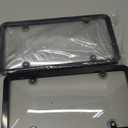 2 PCS Clear License Plate Cover & Frame, Anti-Scratch Weather-Resistant License Protector Holder, Universal Car Exterior Accessories Fit for US Standard Plates with Screws Caps & Washers,Black, 12.5 x 6.5 Inch