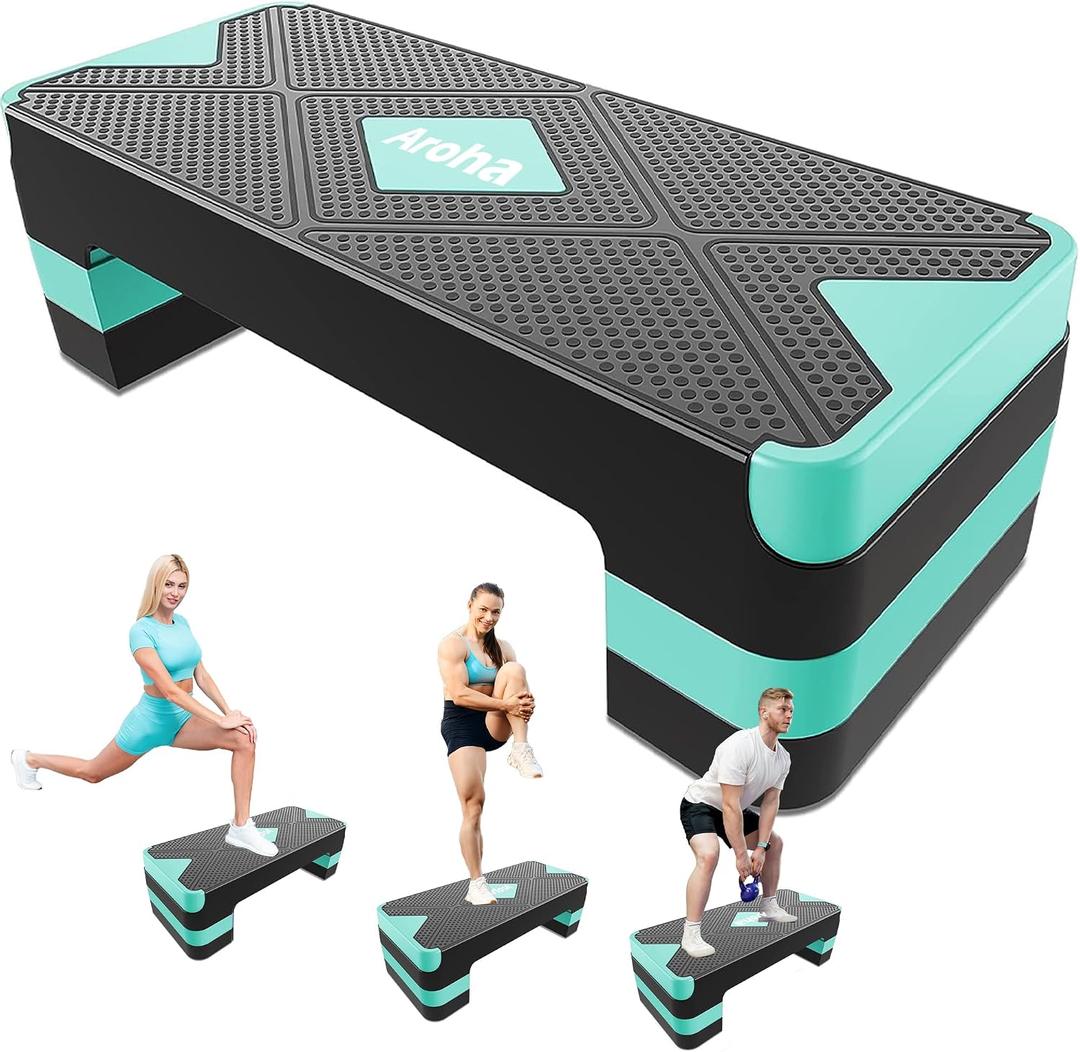 Aerobic Step Platform, Non Slip Adjustable Height Step Trainer, 26.5" x 10.5" (EXP 11/29/35)