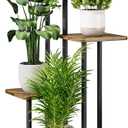 AZERPIAN Plant Stand 5 Tier Indoor Metal Flower Shelf for Multiple Plants Corner Tall Flower Holders for Patio Garden Living Room Balcony Bedroom, Black (5 Tier-Black)