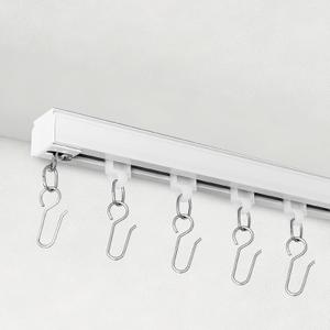 Ceiling Curtain Track Ceiling/Wall Mounted Curtain Track Rails System for Sliding Curtains Room Divider Curtains Tracks/Rod for Living Room Bedroom Office Shower Outdoor Curtain White 15ft