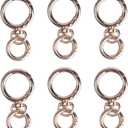 6Pack Swivel Clasp Clip,Metal Double Opening Key Chain Clip,Swivel Spring Snap Hooks for Jewelry Clasps,DIY Crafts,Lanyard Making(Gold)