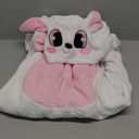 Ultra Soft Plush Pink Easter Bunny Costume Cosplay Sleepsuit (Small)