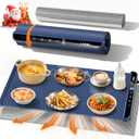 Food Warming Mat with Heat-Resistant Pad, 26X15 Inch, 6 Temperature & 6 Timer Settings, Child Lock Safety,Food Warmer Chafing Dishes for Buffet,Gatherings,Parties,Everyday Use (Dark Blue)