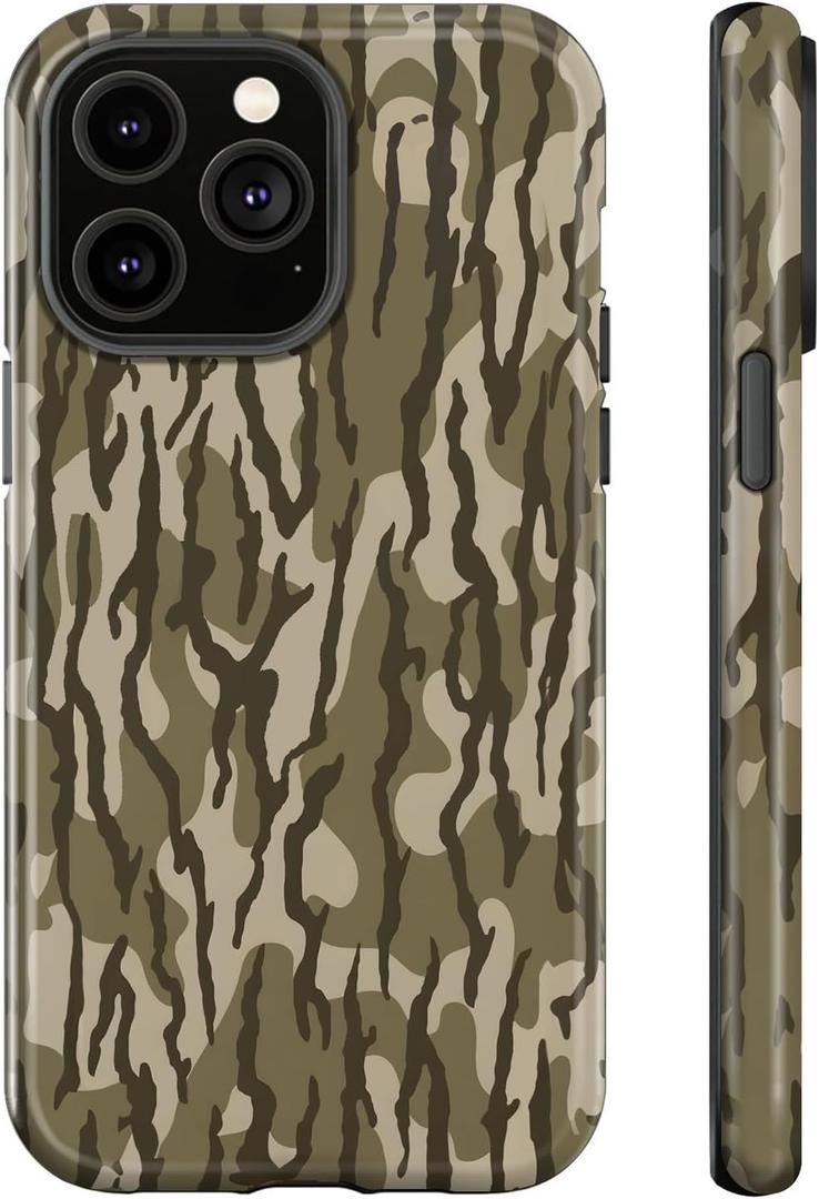 Case for iPhone 16 Pro Max,Camo Camouflage Phone Case for Girl Women Boy Men,Hybrid Durable Shockproof Soft Silicone Cover