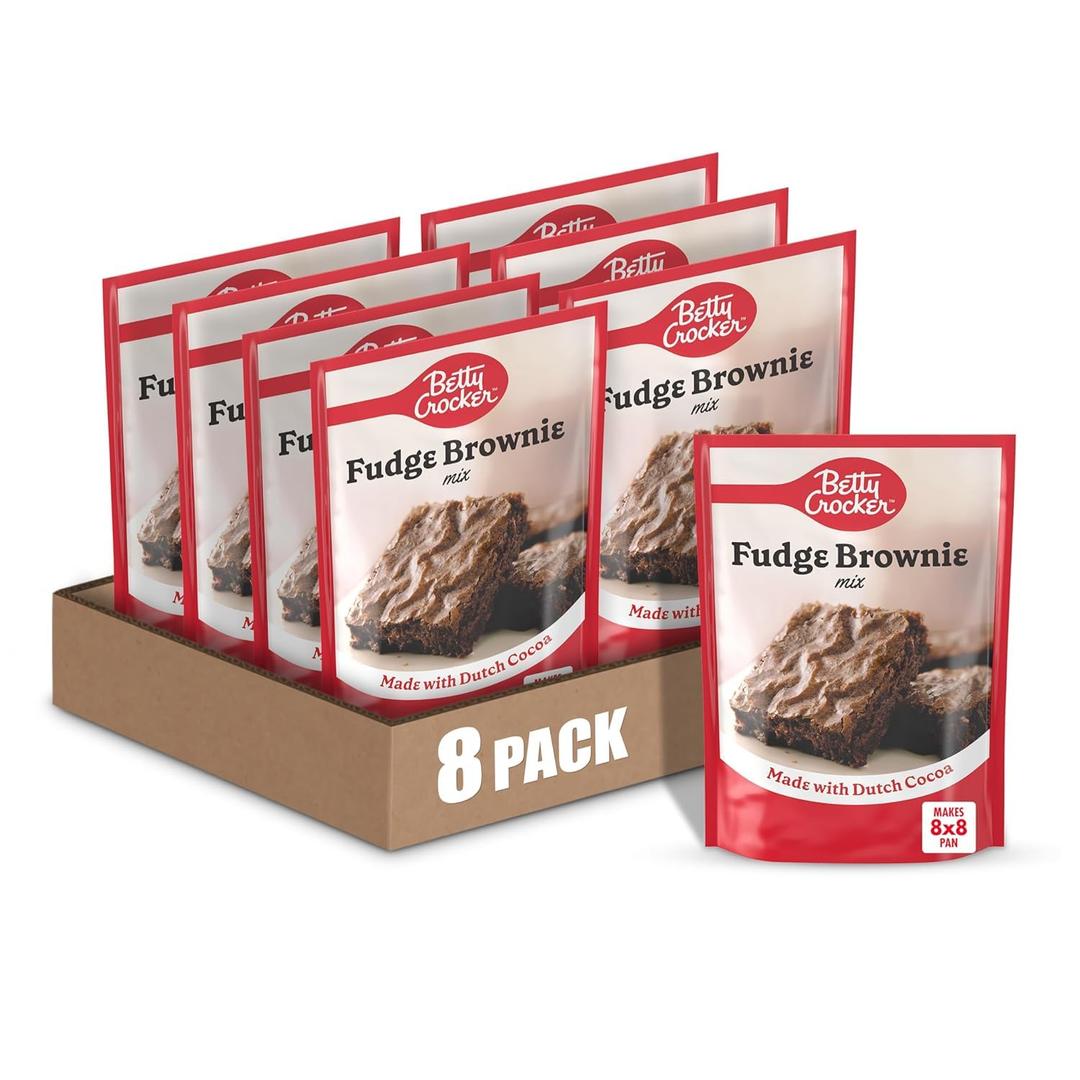 Betty Crocker Ready to Bake Fudge Brownie Baking Mix, 10.25 oz. (Pack of 8) Best By: 26-11-2026