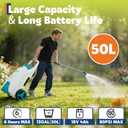 Garvee 13 Gallons Battery Powered Sprayer with Wheeled Cart, 18V 4Ah Electric Sprayer with 6 Nozzles & 2 Wands, 4-6 Hour Runtime, 80PSI Adjustable Pressure, Trigger Lock, Yard Sprayers for Lawn