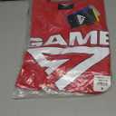GAME 7 Men's Short Sleeve Lightweight Graphic Logo Crew Neck Cotton T-Shirt (Red, M)