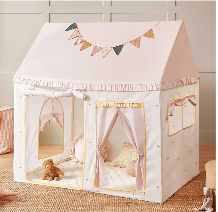 Tiny Land Kids Tent with Mat, Kids Play Tent for Toddlers, Playhouse for Kid Indoor, Ideal Toy Gift for 3+ Girls, Play Room Furniture