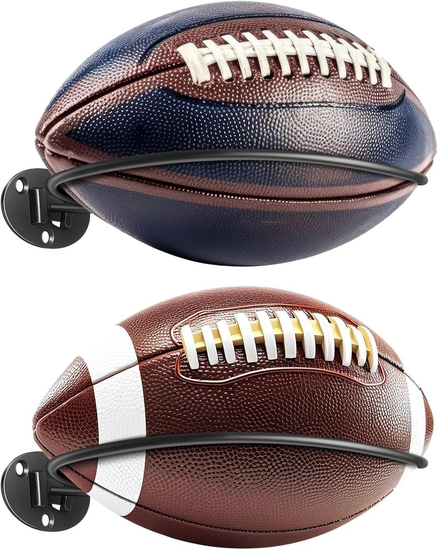 Kevenal 2 Packs Football Room Dcor, Wall Mount Football Holder Football Display Stand, Football Room Decor for Boys Man Cave (Super Strong)