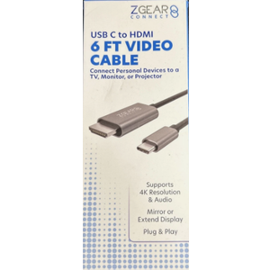 Zgear USB-C to HDMI Cable 6 Foot Supports 4K Resolution & Audio Plug & Play Zgear USB-C to HDMI Cable 6 Foot Supports 4K Resolution & Audio Plug & Play